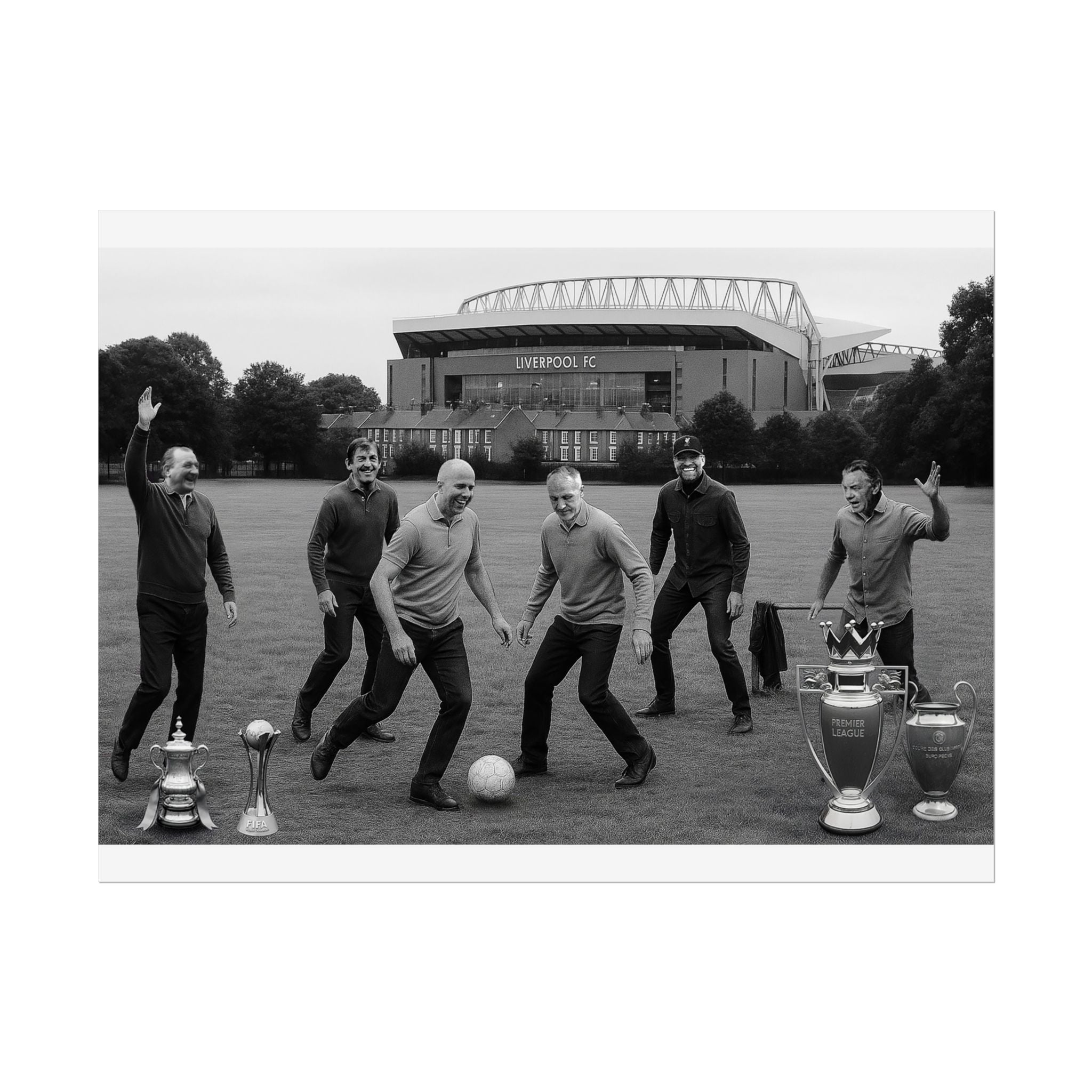 LFC Managers Kick About At The Park Print