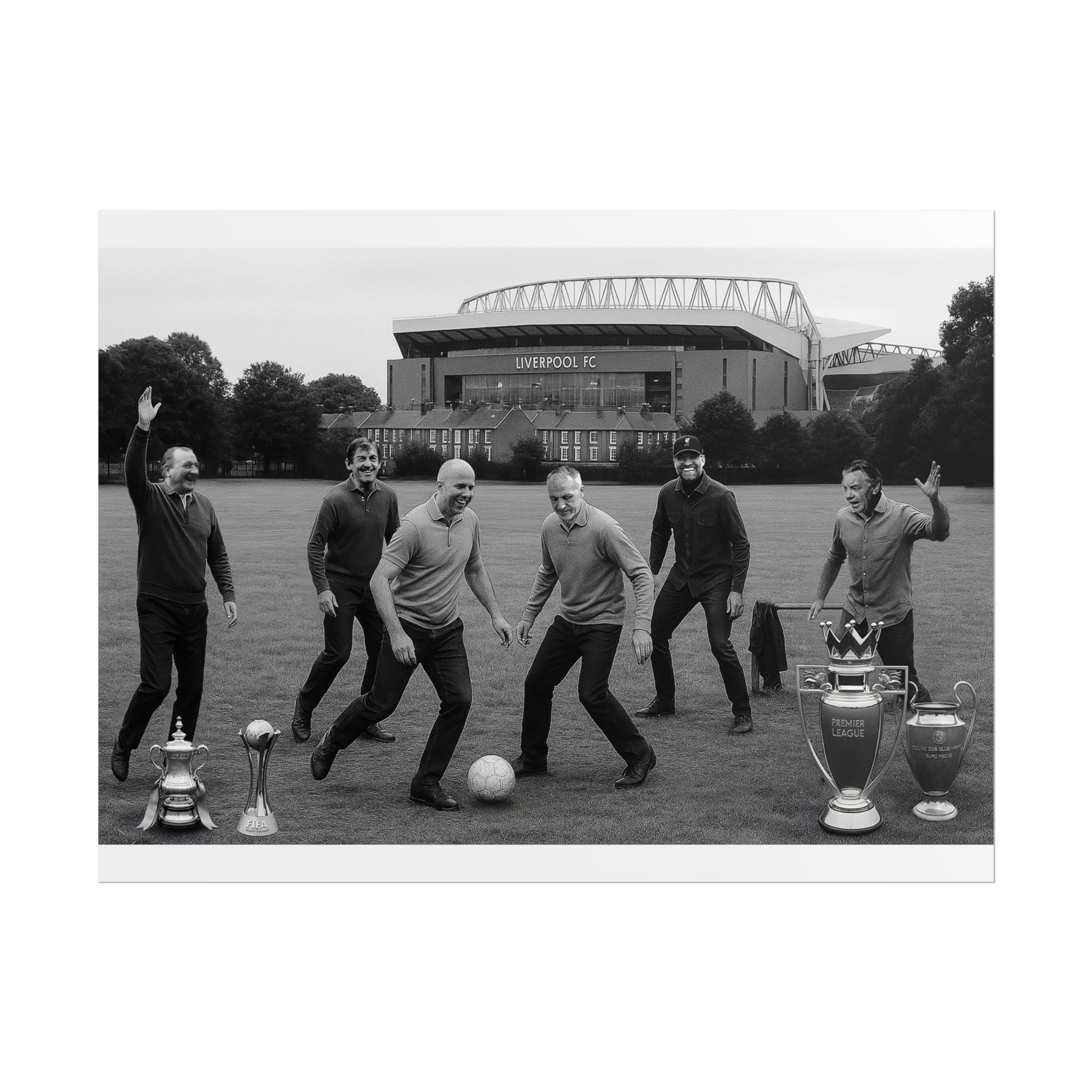 LFC Managers Kick About At The Park Print