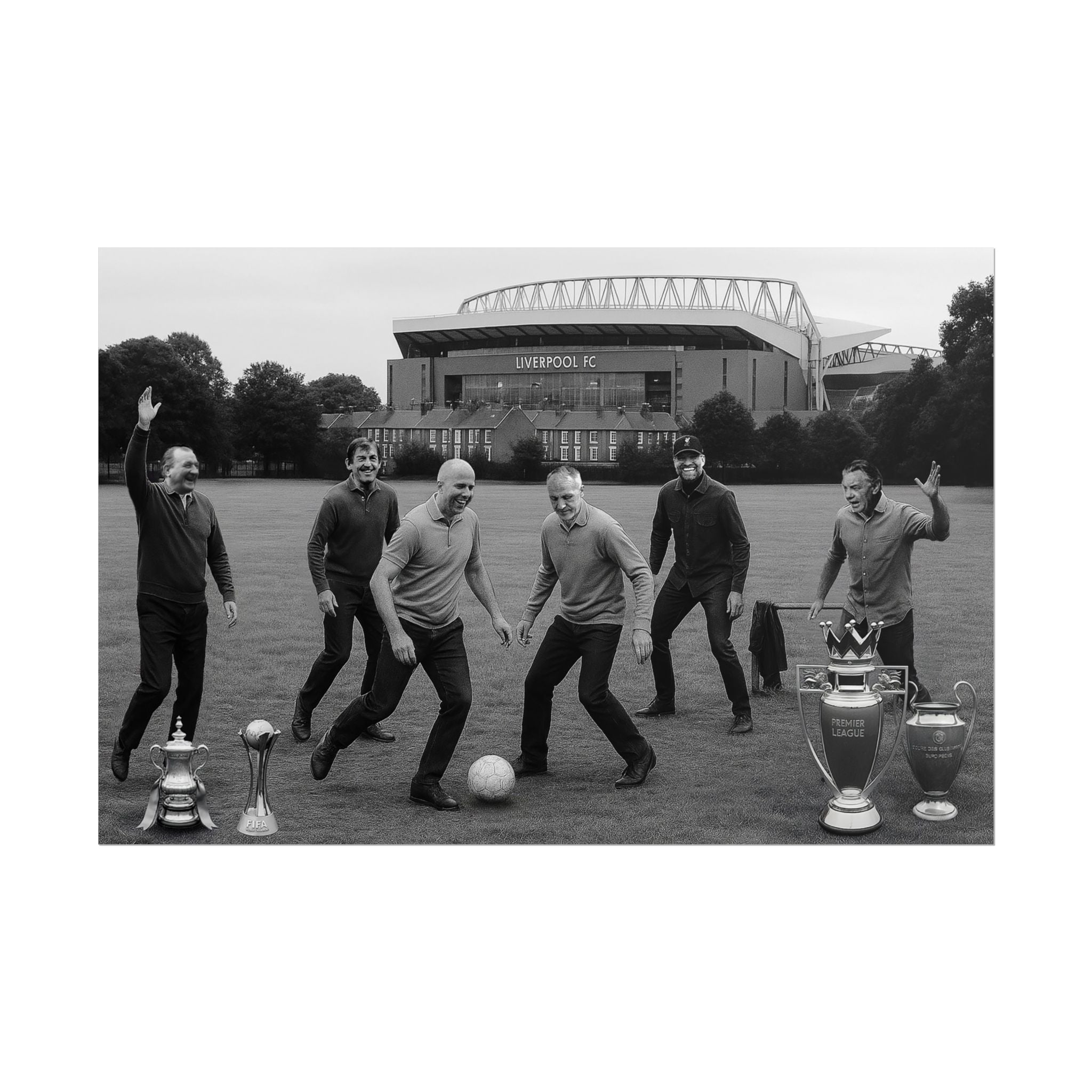 LFC Managers Kick About At The Park Print