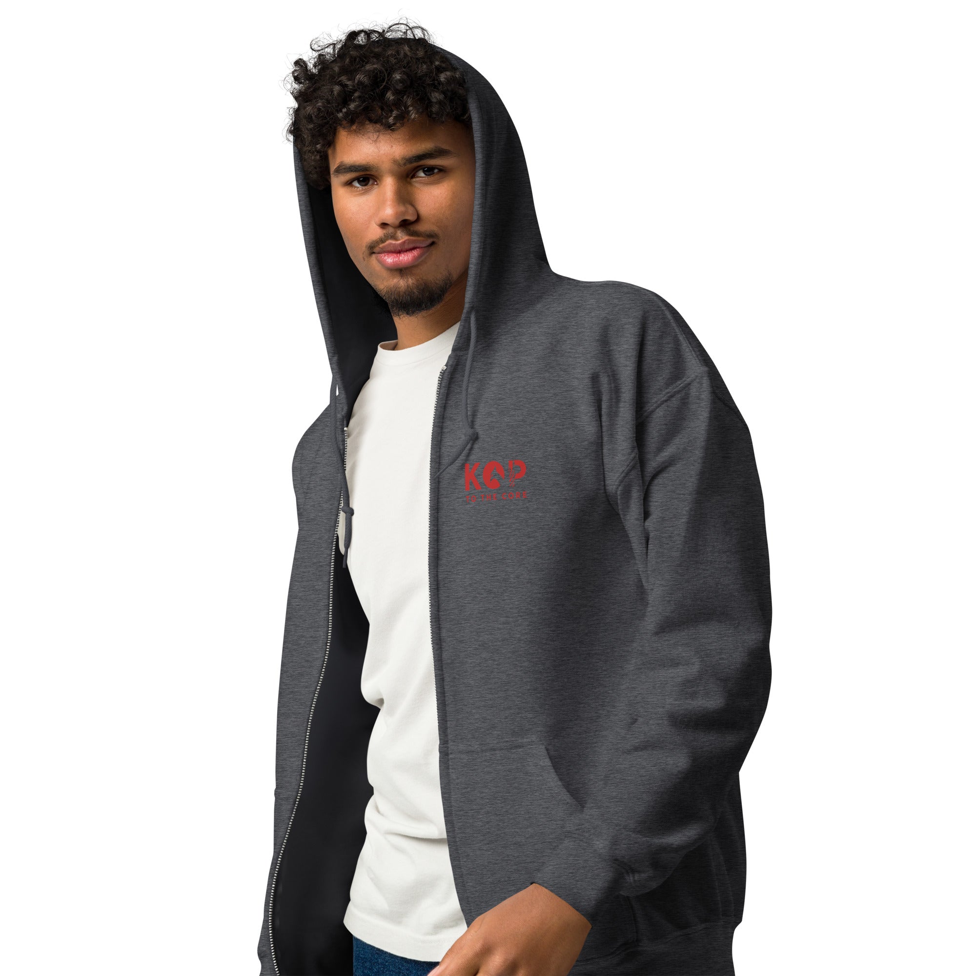 LFC Kop To The Core Zip Hoodie-Prism and Ink