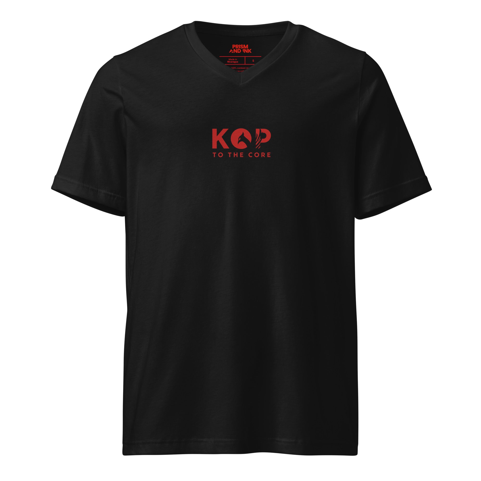 LFC Kop To The Core V-Neck T-Shirt-Prism and Ink