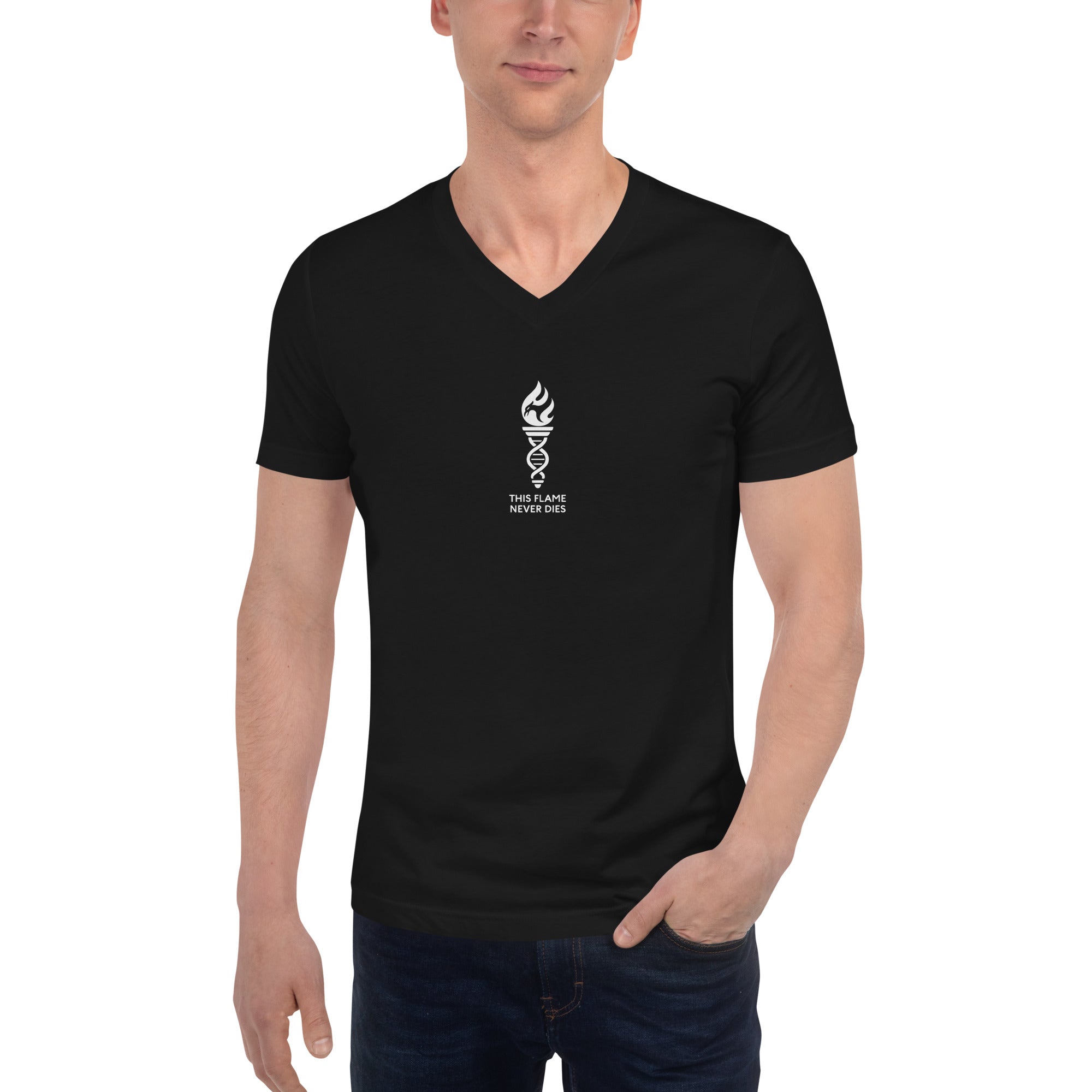 LFC This Flame Never Dies V-Neck T-Shirt-Prism and Ink