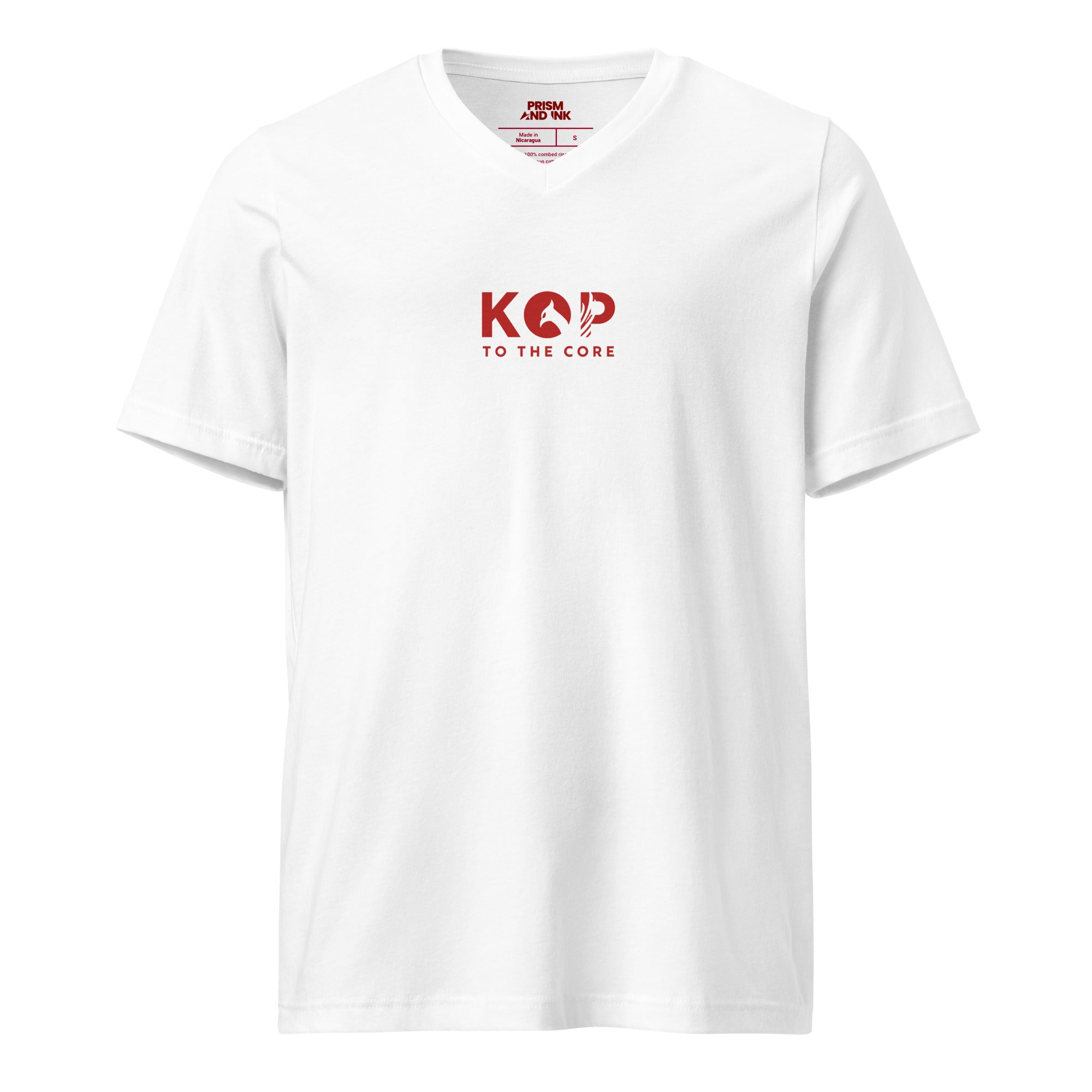 LFC Kop To The Core V-Neck T-Shirt-Prism and Ink